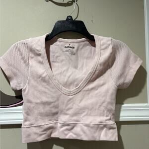 Garage Soft Cream Ribbed Top